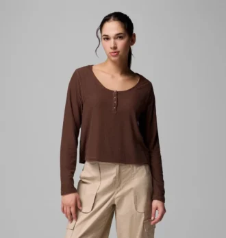 Damen-Langarmshirt Brea Falls™ Grid Henley