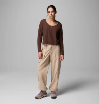 Damen-Langarmshirt Brea Falls™ Grid Henley