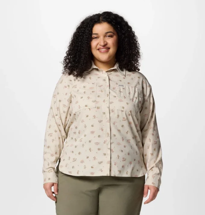 Damen-Langarmshirt Silver Ridge™ Utility Patterned – Übergrößen