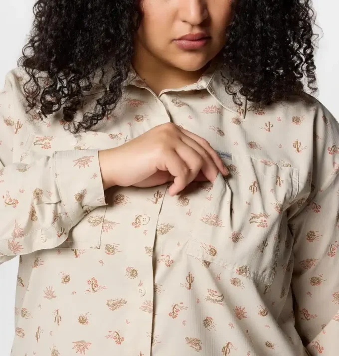 Damen-Langarmshirt Silver Ridge™ Utility Patterned – Übergrößen