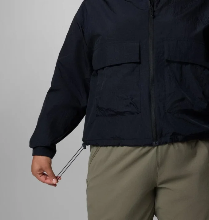 Damen Paracutie™ Cropped Cargo Windbreaker – Übergröße