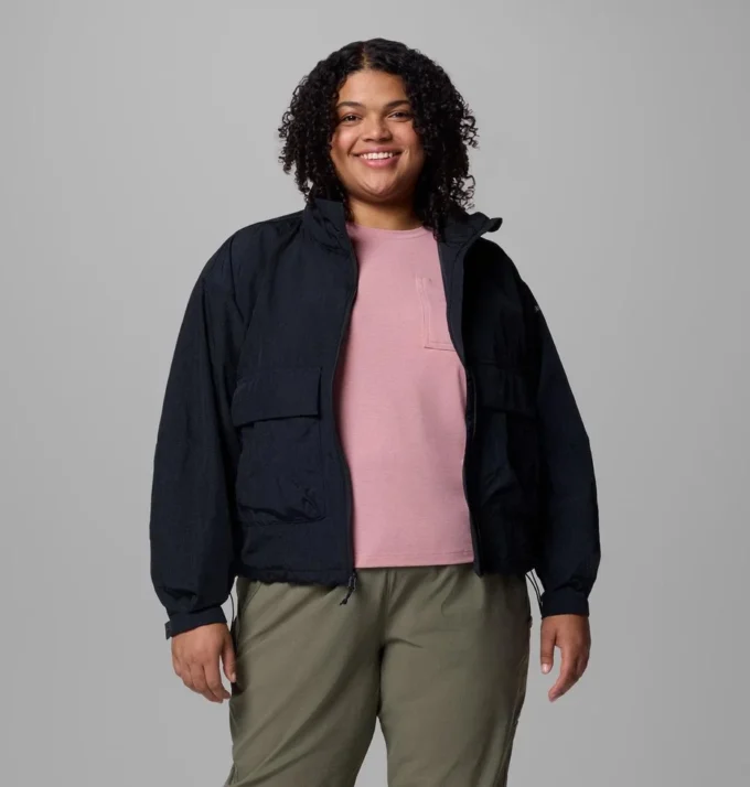 Damen Paracutie™ Cropped Cargo Windbreaker – Übergröße