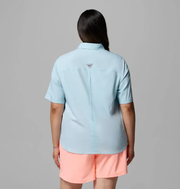 Damen PFG Castback™ Gewebtes Kurzarmhemd – Übergröße