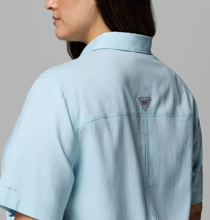 Damen PFG Castback™ Gewebtes Kurzarmhemd – Übergröße
