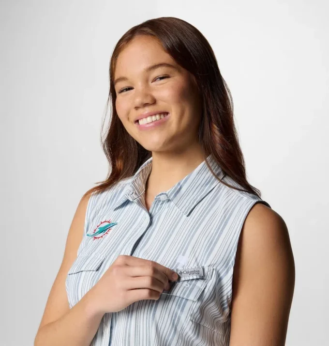 Damen PFG Sun Drifter™ Woven Dress II – Miami Dolphins