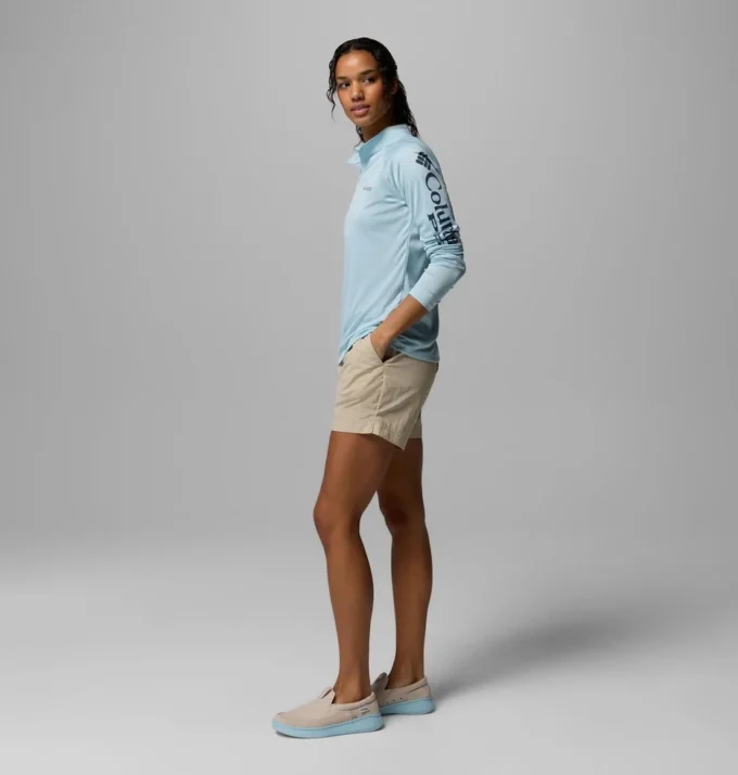 Damen PFG Tidal Tee™ Langarmshirt mit Viertelreißverschluss