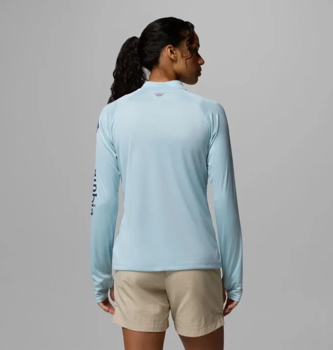 Damen PFG Tidal Tee™ Langarmshirt mit Viertelreißverschluss