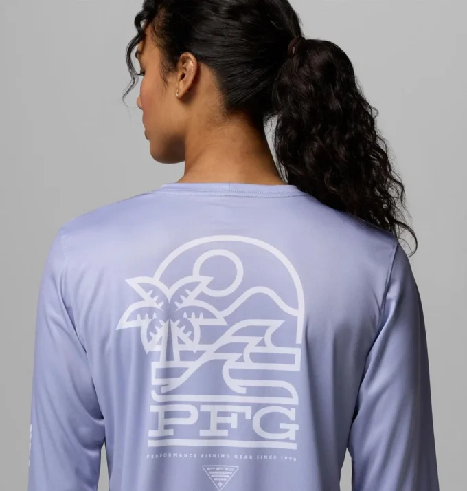 Damen PFG Tidal Tee™ Palm Waves Langarmshirt Damen PFG Tidal Tee™ Palm Waves Langarmshirt