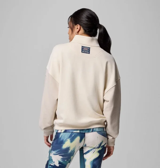 Damen-Pullover mit halbem Reißverschluss aus Bugasweat™