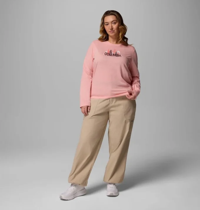 Damen Ruby Springs™ Grafik-Langarm-T-Shirt – Übergröße