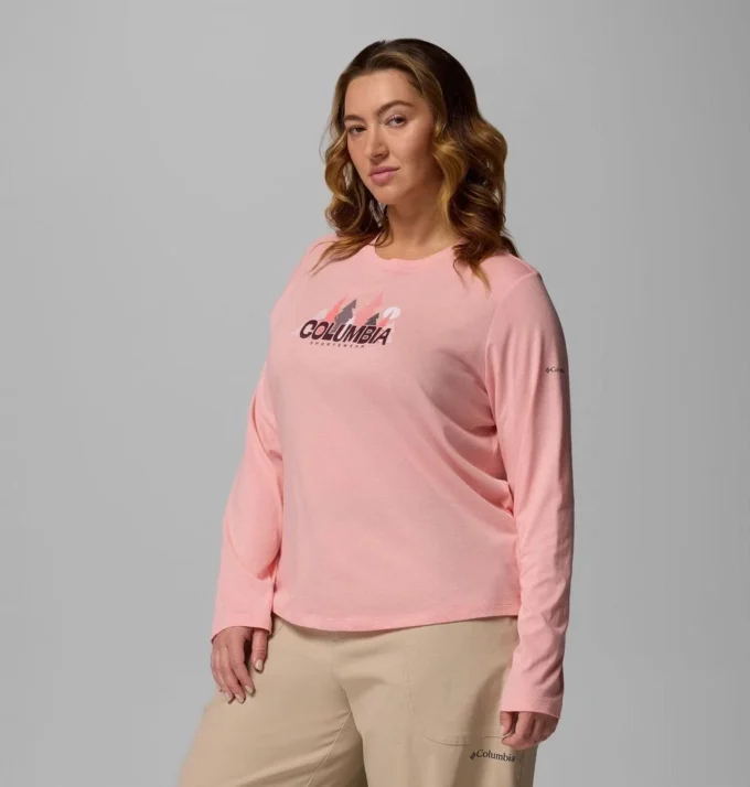 Damen Ruby Springs™ Grafik-Langarm-T-Shirt – Übergröße