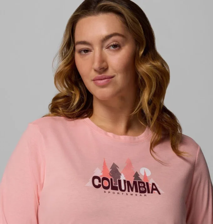 Damen Ruby Springs™ Grafik-Langarm-T-Shirt – Übergröße
