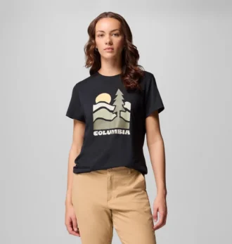Damen Ruby Springs™ Graphic Fitted Kurzarm-Shirt
