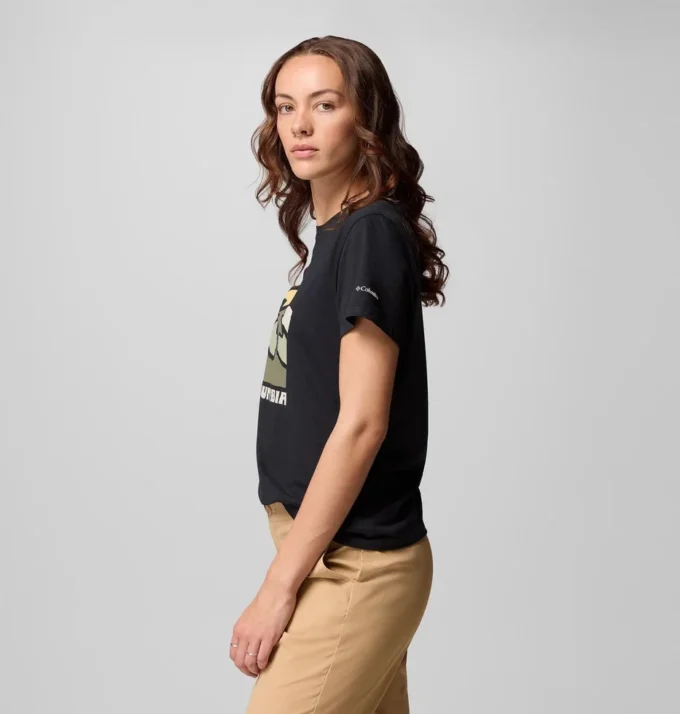 Damen Ruby Springs™ Graphic Fitted Kurzarm-Shirt