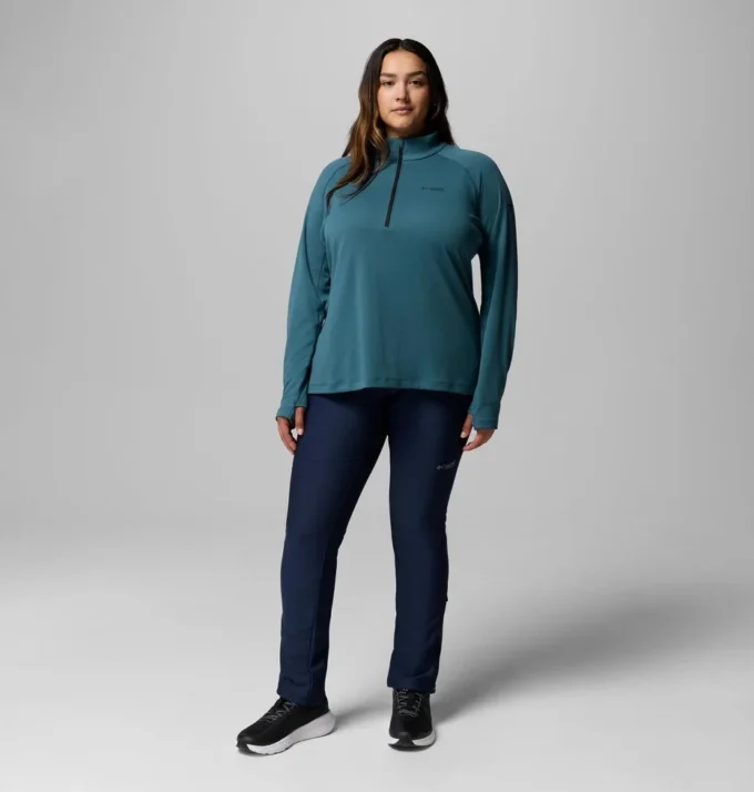 Damen-Shirt DriVenture™ mit halbem Reißverschluss – Übergrößen Damen-Shirt DriVenture™ mit halbem Reißverschluss – Übergrößen