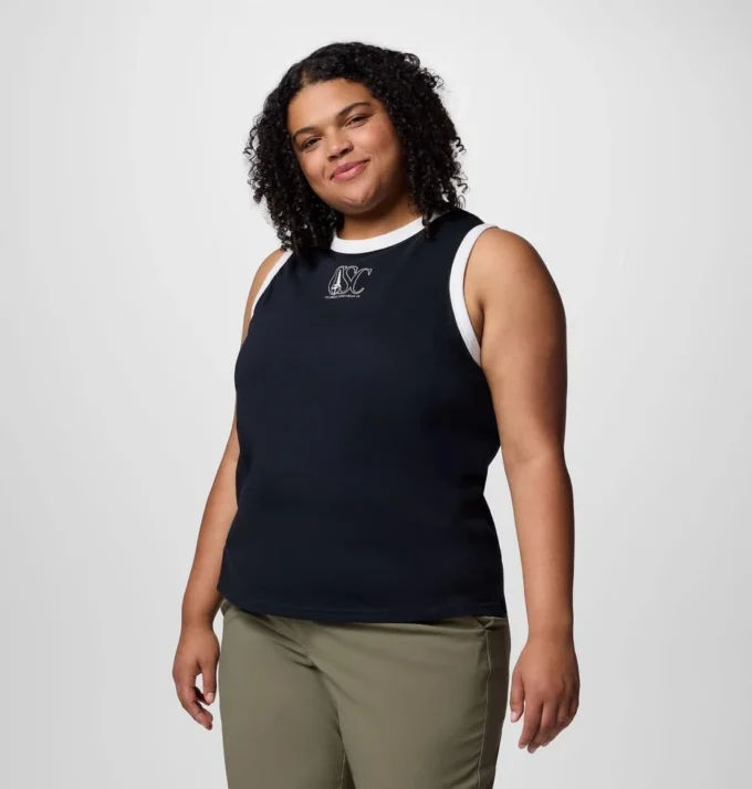 Damen-Tanktop mit Rolling Bend™-Grafik und Ringer-Ausschnitt – Übergröße