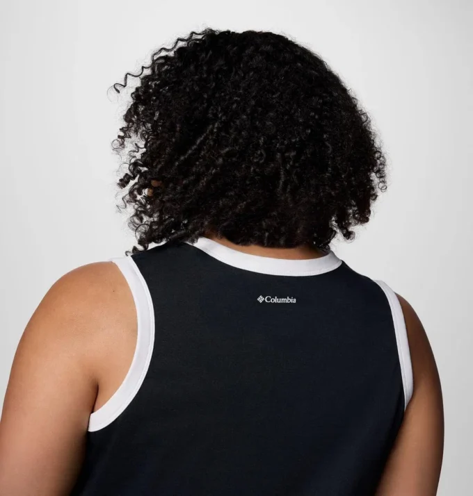 Damen-Tanktop mit Rolling Bend™-Grafik und Ringer-Ausschnitt – Übergröße