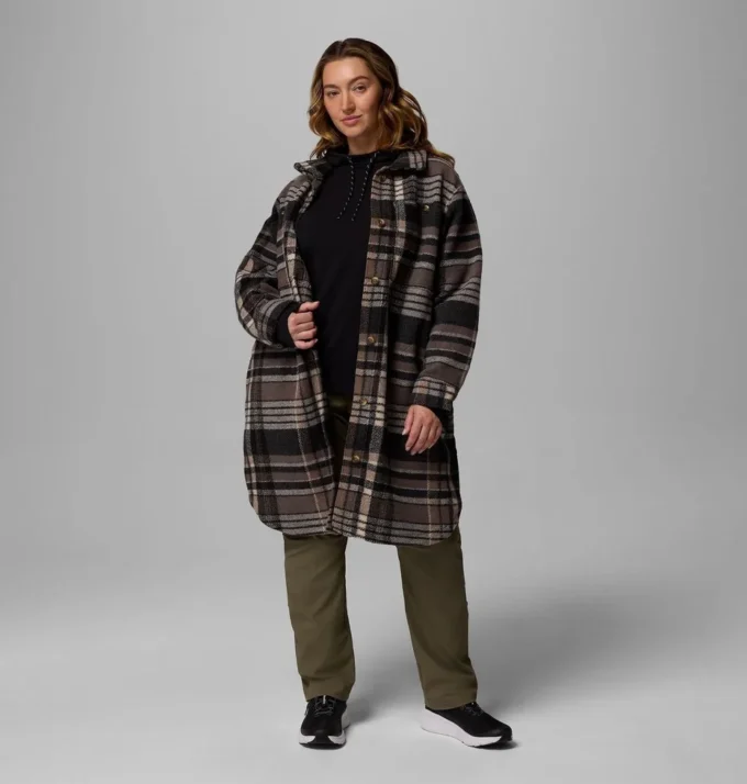 Damen Wildest Venture™ langer Fleece-Mantel – Übergröße