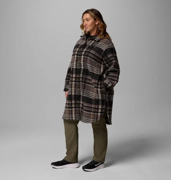 Damen Wildest Venture™ langer Fleece-Mantel – Übergröße