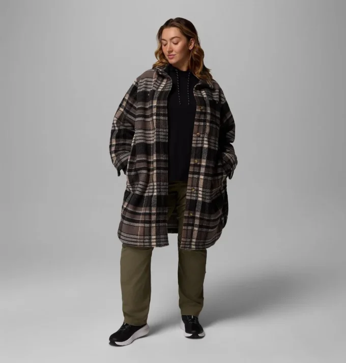 Damen Wildest Venture™ langer Fleece-Mantel – Übergröße