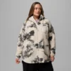 Damen Winter Warmth™ Hoodie mit durchgehendem Reißverschluss und Print – Übergröße