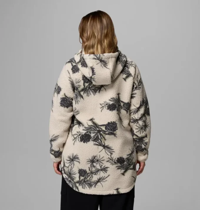 Damen Winter Warmth™ Hoodie mit durchgehendem Reißverschluss und Print – Übergröße