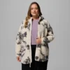 Damen Winter Warmth™ Hoodie mit durchgehendem Reißverschluss und Print – Übergröße