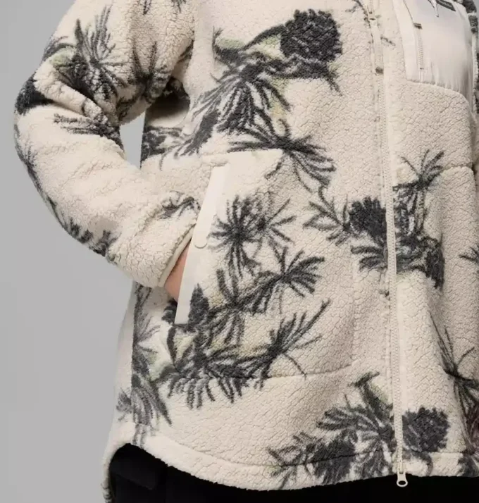 Damen Winter Warmth™ Hoodie mit durchgehendem Reißverschluss und Print – Übergröße