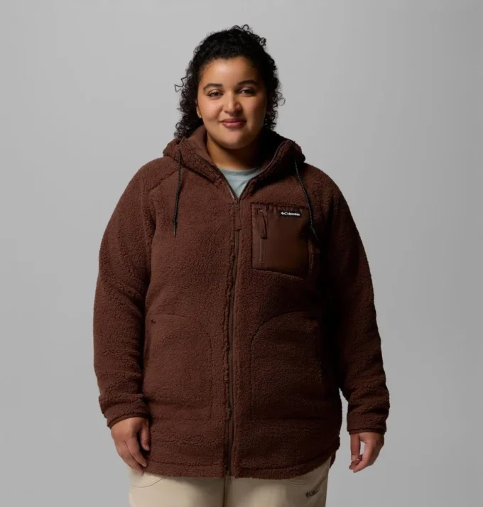 Damen Winter Warmth™ Kapuzenjacke mit durchgehendem Reißverschluss – Übergrößen