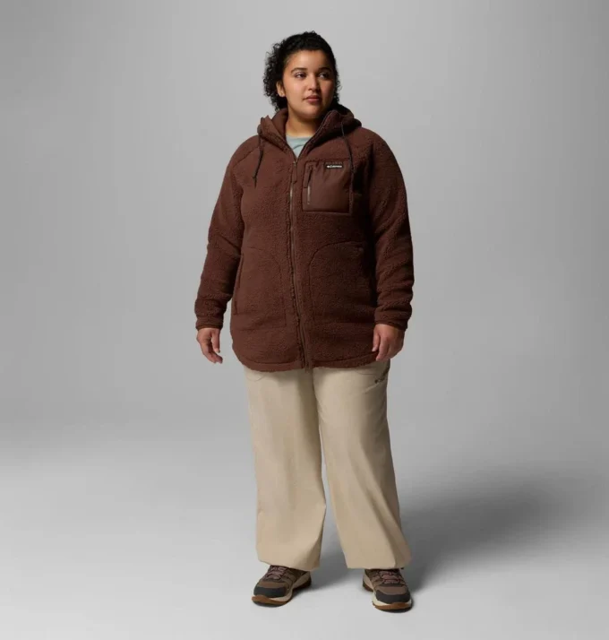 Damen Winter Warmth™ Kapuzenjacke mit durchgehendem Reißverschluss – Übergrößen