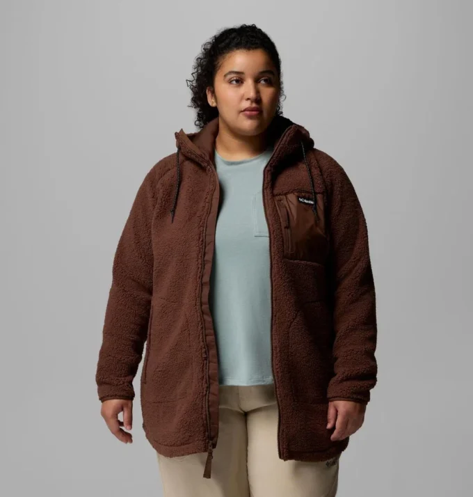 Damen Winter Warmth™ Kapuzenjacke mit durchgehendem Reißverschluss – Übergrößen
