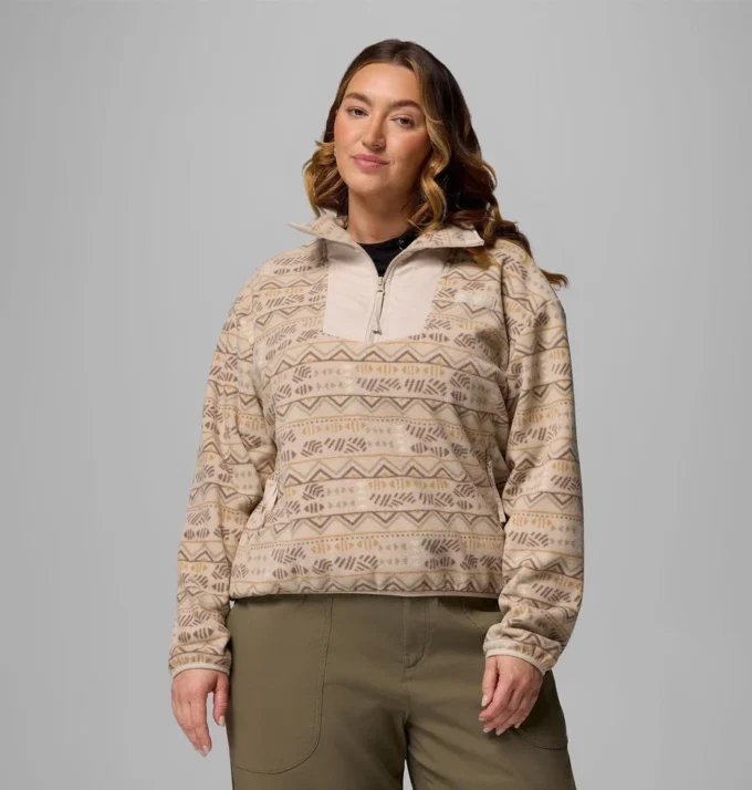 Damenjacke Sequoia Grove™ mit Print und halbem Reißverschluss – Übergrößen