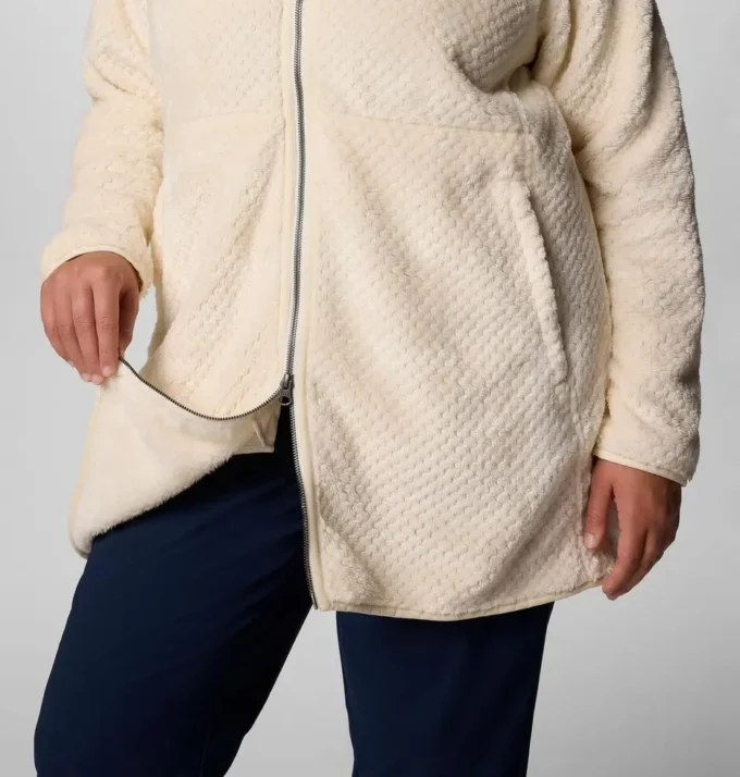 Fire Side™ Lange Fleecejacke mit durchgehendem Reißverschluss für Damen – Übergrößen