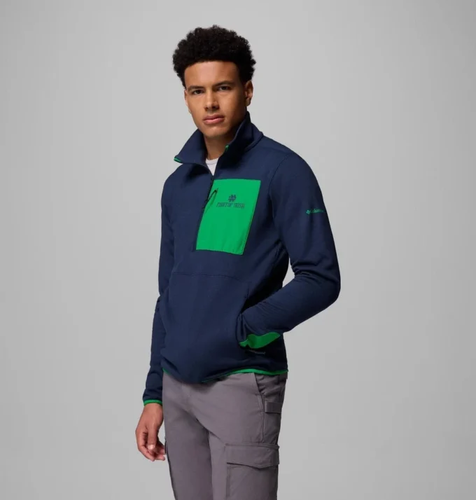 Herren-College-Jacke Columbia Hike™ mit halbem Reißverschluss – Notre Dame