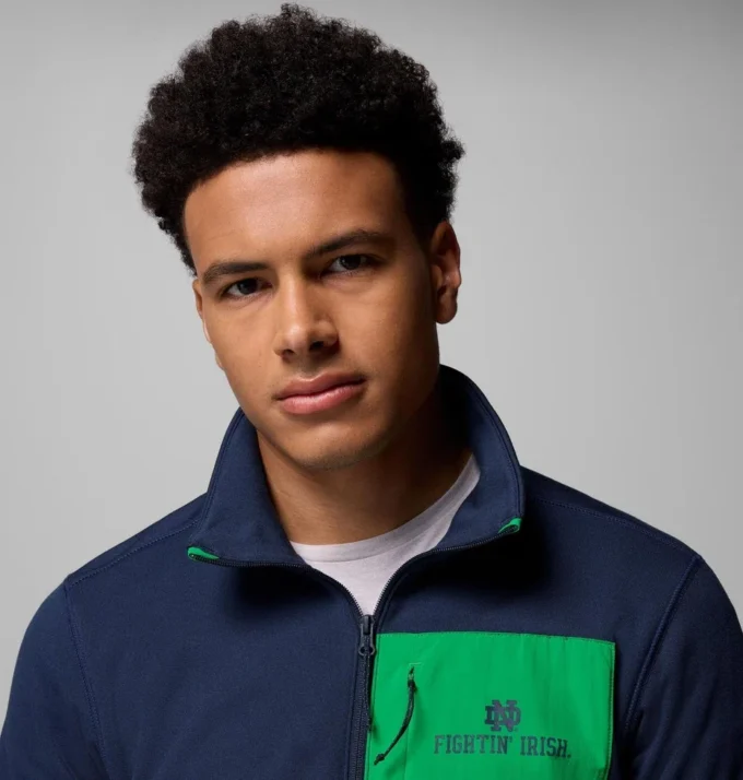 Herren-College-Jacke Columbia Hike™ mit halbem Reißverschluss – Notre Dame