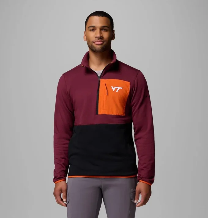 Herren-College-Jacke Columbia Hike™ mit halbem Reißverschluss – Virginia Tech