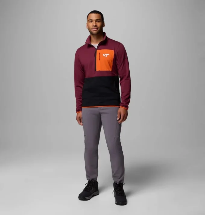 Herren-College-Jacke Columbia Hike™ mit halbem Reißverschluss – Virginia Tech