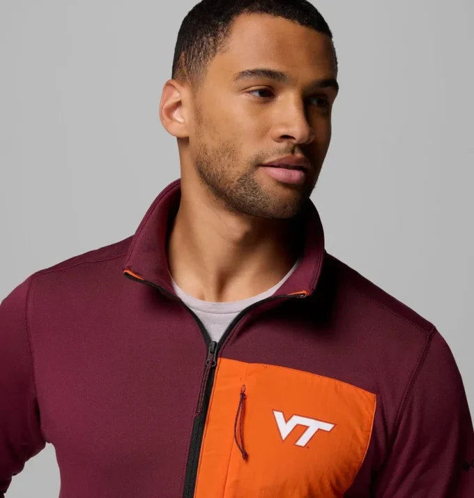 Herren-College-Jacke Columbia Hike™ mit halbem Reißverschluss – Virginia Tech