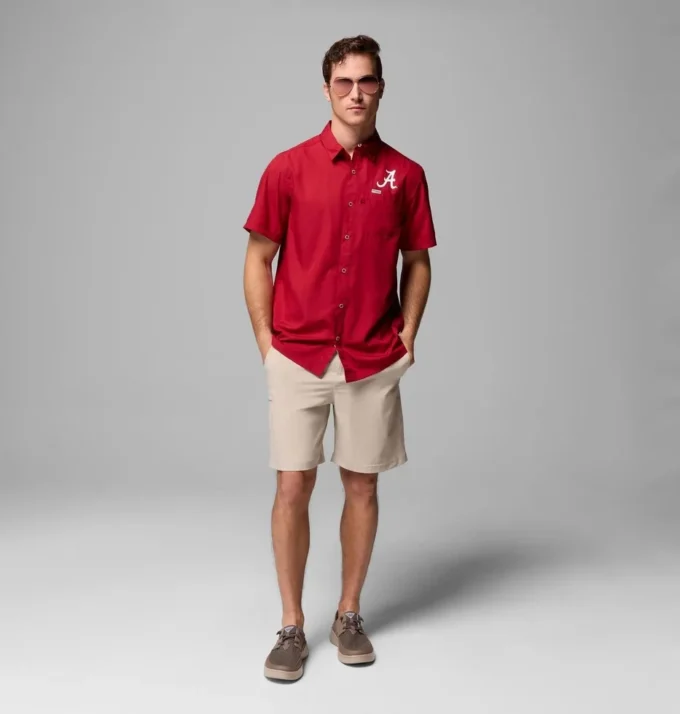 Herren-Collegehemd PFG Slack Tide™ Camp Shirt – Alabama