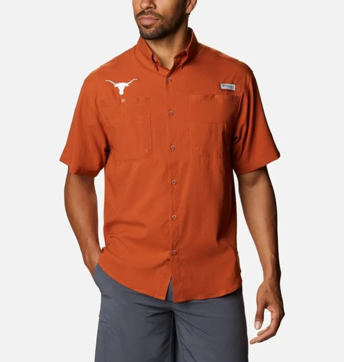 Herren-Collegehemd PFG Tamiami™ mit kurzen Ärmeln – groß – Texas