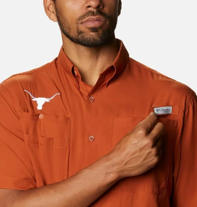 Herren-Collegehemd PFG Tamiami™ mit kurzen Ärmeln – groß – Texas