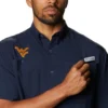 Herren-Collegehemd PFG Tamiami™ mit kurzen Ärmeln – groß – West Virginia