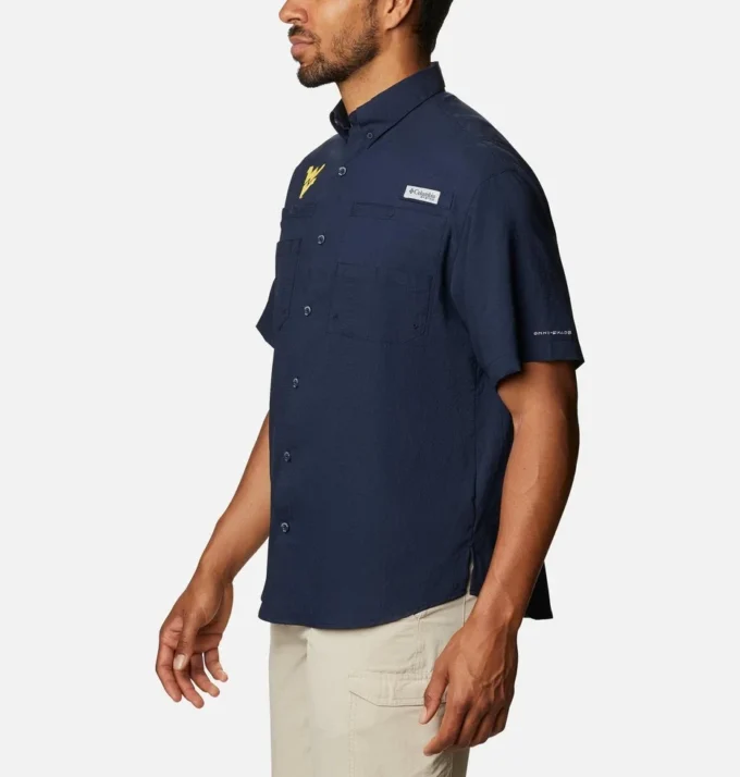 Herren-Collegehemd PFG Tamiami™ mit kurzen Ärmeln – West Virginia Herren-Collegehemd PFG Tamiami™ mit kurzen Ärmeln – West Virginia
