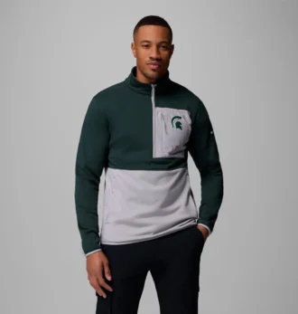 Herren-Collegejacke Columbia Hike™ mit halbem Reißverschluss – Michigan State