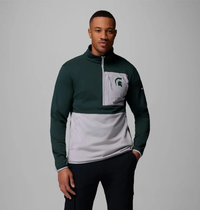 Herren-Collegejacke Columbia Hike™ mit halbem Reißverschluss – Michigan State