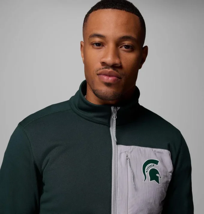 Herren-Collegejacke Columbia Hike™ mit halbem Reißverschluss – Michigan State