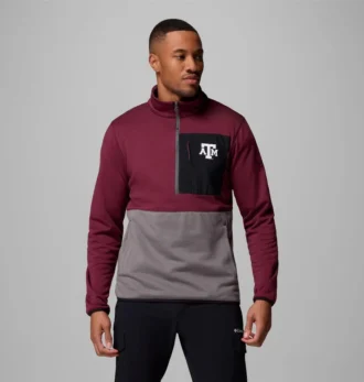 Herren-Collegejacke Columbia Hike™ mit halbem Reißverschluss – Texas A&M