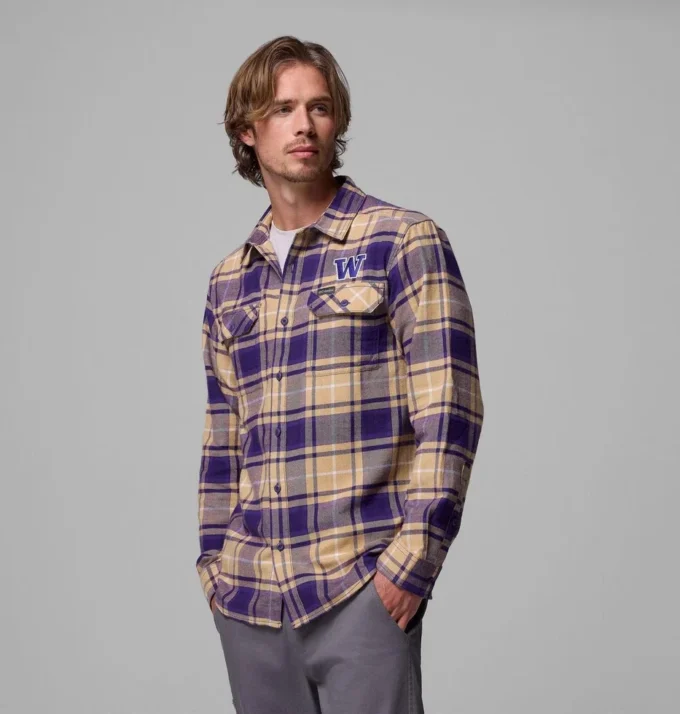 Herren Collegiate Flare Gun™ Flanellhemd mit langen Ärmeln – Washington