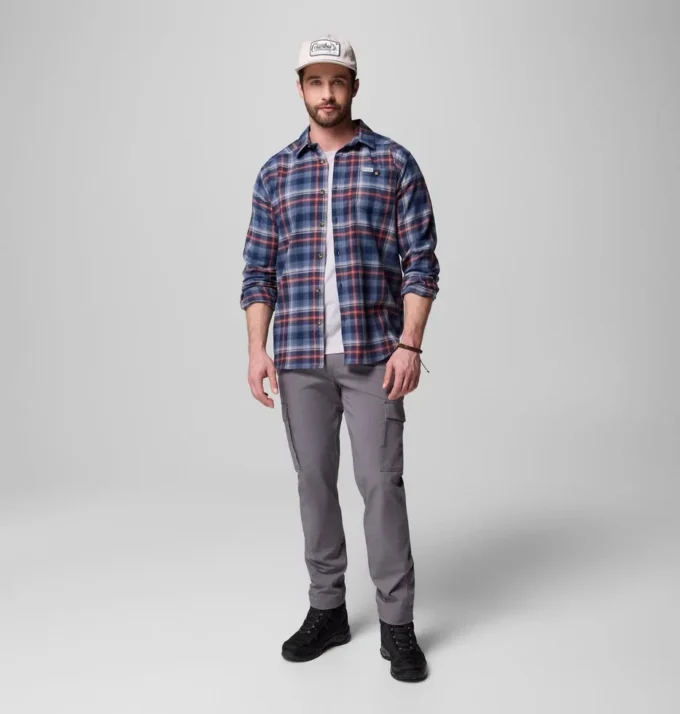 Herren Cornell Woods™ Flanellhemd mit langen Ärmeln – Tall