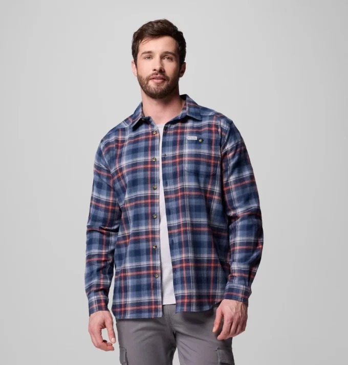 Herren Cornell Woods™ Flanellhemd mit langen Ärmeln – Tall